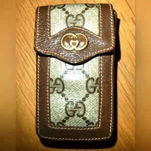 GUCCI Vintage Cigarette Case GG Brown